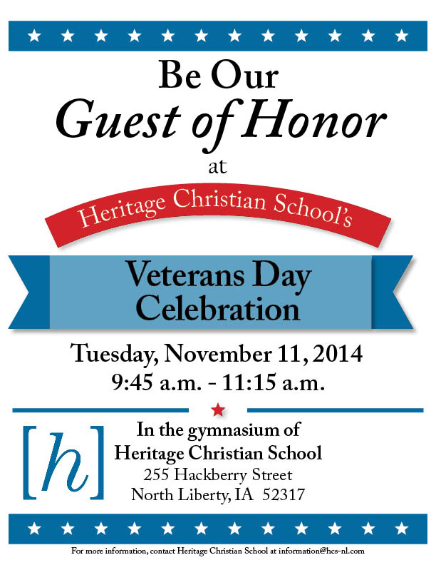 Veterans Day Celebration @ Heritage Christian School Gymnasium | North Liberty | Iowa | United States
